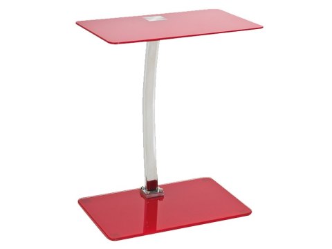 ŁAWA LIFTO CZERWONA 48x32x60 - stolik kawowy szklany na metalowej chromowanej nodze - szkło hartowane czaerwone ŁAWA LIFTO CZERWONA 48x32x60 - stolik kawowy szklany na metalowej chromowanej nodze - szkło hartowane czaerwone