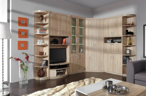 REGAŁ NAROŻNY DOSTAWKA Meblar MEGA System ME3 - Dąb Sonoma PŁYTA LAMINOWANA DO SALONU POKOJU JADALNI REGAŁ NAROŻNY DOSTAWKA Meblar MEGA System ME3 - Dąb Sonoma PŁYTA LAMINOWANA DO SALONU POKOJU JADALNI