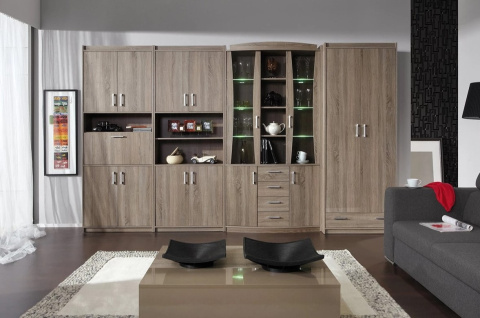 KOMODA DWUDRZWIOWA Z SZUFLADAMI MEGA System ME9 Meblar - Dąb Trufla PŁYTA LAMINOWANA DO SALONU POKOJU SYPIALNI KOMODA DWUDRZWIOWA Z SZUFLADAMI MEGA System ME9 Meblar - Dąb Trufla PŁYTA LAMINOWANA DO SALONU POKOJU SYPIALNI