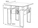 SIGNAL ŁAWA STOLIK LISA D SZKŁO HARTOWANE TRANSPARENTNY / DĄB SONOMA MDF 60x60x55 Z PÓŁKĄ kwadratowa ława do salonu