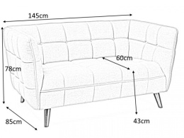 SIGNAL SOFA CASTELLO 2 VELVET SZARY BLUVEL 14 / WENGE DREWNO