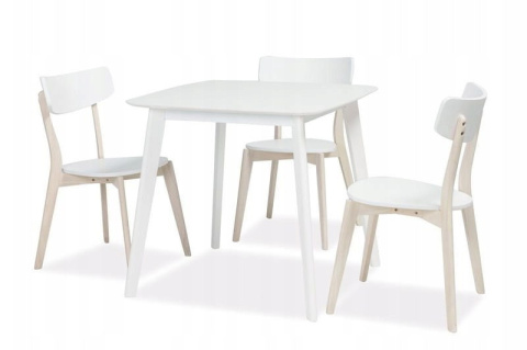 SIGNAL STÓŁ KWADRATOWY SIGMA BIAŁY 80X80 BLAT MDF STELAŻ DREWNO DO KUCHNI JADALNI DO SALONU SIGNAL STÓŁ KWADRATOWY SIGMA BIAŁY 80X80 BLAT MDF STELAŻ DREWNO DO KUCHNI JADALNI DO SALONU