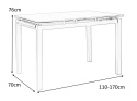 SIGNAL STÓŁ TURIN CZARNY SZKŁO HARTOWANE EFEKT KAMIENIA / CZARNY METAL 110-170x70 SIGNAL STÓŁ TURIN CZARNY SZKŁO HARTOWANE EFEKT KAMIENIA / CZARNY METAL 110-170x70