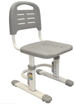 Fun Desk SST3LS Grey - Regulowane krzesełko dziecięce - szare krzesło do biurka dla dziecka 3-14 lat - regulowana wysokość