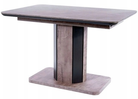 SIGNAL STÓŁ do jadalni HEXON SZARY EFEKT BETONU / GRAFIT 120(160)X80 -prostokątny rozkładany stół do salonu, płyta laminowana SIGNAL STÓŁ do jadalni HEXON SZARY EFEKT BETONU / GRAFIT 120(160)X80 -prostokątny rozkładany stół do salonu, płyta laminowana