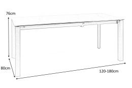 SIGNAL STÓŁ do jadalni METROPOL CERAMIC CZARNY EFEKT MARMURU/CZARNY MAT 120(180)X80 - rozkładany szkło hartowane stelaż metalowy
