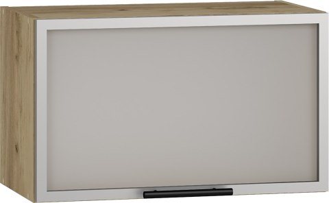 VENTO GOV-60/36 szafka górna okapowa z witryną dąb craft - szafka kuchenna wisząca - płyta laminowana, ramka aluminiowa t VENTO GOV-60/36 szafka górna okapowa z witryną dąb craft - szafka kuchenna wisząca - płyta laminowana, ramka aluminiowa t