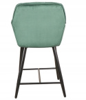SIGNAL HOKER CHERRY H-2 VELVET CZARNY STELAŻ METALOWY /ZIELONY BLUVEL 78 tapicerowane krzesło barowe, pikowane z podłokietnikami