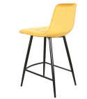 SIGNAL HOKER MILA H-2 VELVET CZARNY STELAŻ/CURRY BLUVEL 68 - tapicerowane krzesło barowe, żółte, pikowane, stelaż metalow