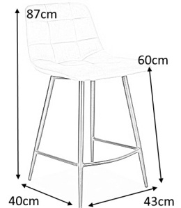 SIGNAL HOKER MILA H-2 VELVET CZARNY STELAŻ METAL /ZIELONY BLUVEL 78 - tapicerowane krzesło barowe, zielona butelka, pikowane