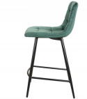 SIGNAL HOKER MILA H-2 VELVET CZARNY STELAŻ METAL /ZIELONY BLUVEL 78 - tapicerowane krzesło barowe, zielona butelka, pikowane