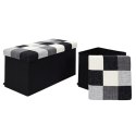 Intesi Pufa Intesi Vels Patchwork czarna/ szara Intesi Pufa Intesi Vels Patchwork czarna/ szara