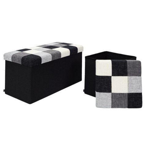 Intesi Pufa Intesi Vels Patchwork czarna/ szara Intesi Pufa Intesi Vels Patchwork czarna/ szara