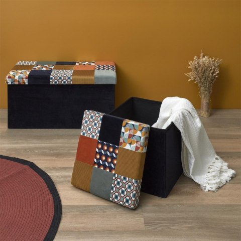Intesi Pufa Intesi Vels Patchwork czarna/kolory Intesi Pufa Intesi Vels Patchwork czarna/kolory