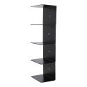 Intesi Zestaw 4 półek Liber czarne - półki metalowe czarne ścienne - możliwość wieszania w dowolnej kompozycji - styl loftowy
