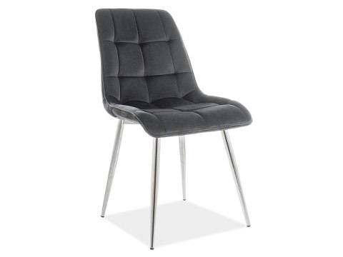 SIGNAL KRZESŁO CHIC VELVET CHROM STELAŻ / CZARNY BLUVEL 19 SIGNAL KRZESŁO CHIC VELVET CHROM STELAŻ / CZARNY BLUVEL 19