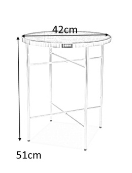 SIGNAL ŁAWA IBIZA C SZKŁO HARTOWANE EFEKT MARMUR/ METAL CHROM FI 42