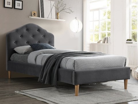 ŁÓŻKO POJEDYNCZE SIGNAL CHLOE VELVET 90X200 SZARY/DĄB TAP. BLUVEL 14 STELAŻ ZAGŁÓWEK ŁÓŻKO POJEDYNCZE SIGNAL CHLOE VELVET 90X200 SZARY/DĄB TAP. BLUVEL 14 STELAŻ ZAGŁÓWEK