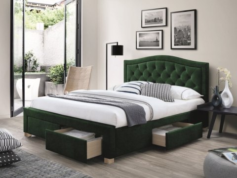 SIGNAL ŁÓŻKO DWUOSOBOWE ELECTRA VELVET 160X200 KOLOR ZIELONY/DĄB TAP. 119 4 SZUFLADY PIKOWANY ZAGŁÓWEK STELAŻ SIGNAL ŁÓŻKO DWUOSOBOWE ELECTRA VELVET 160X200 KOLOR ZIELONY/DĄB TAP. 119 4 SZUFLADY PIKOWANY ZAGŁÓWEK STELAŻ