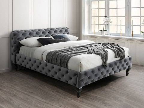SIGNAL ŁÓŻKO PIKOWANE PODWÓJNE HERRERA TAPICERKA VELVET 160X200 SZARY / WENGE TAP. BLUVEL 14 ZAGŁÓWEK STELAŻ SIGNAL ŁÓŻKO PIKOWANE PODWÓJNE HERRERA TAPICERKA VELVET 160X200 SZARY / WENGE TAP. BLUVEL 14 ZAGŁÓWEK STELAŻ