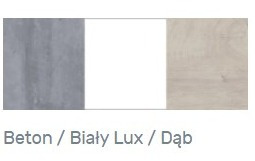 SZAFA MŁODZIEŻOWA DWUDRZWIOWA Z SZUFLADAMI - Beton / Biały Lux / Dąb Meblar SIGMA System SI3 PŁYTA LAMINOWANA MEBLE MŁODZIEŻOWE SZAFA MŁODZIEŻOWA DWUDRZWIOWA Z SZUFLADAMI - Beton / Biały Lux / Dąb Meblar SIGMA System SI3 PŁYTA LAMINOWANA MEBLE MŁODZIEŻOWE