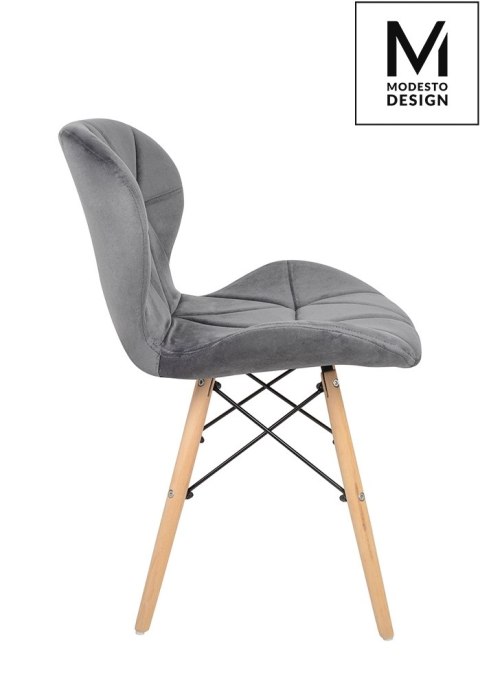 Modesto Design MODESTO krzesło KLIPP VELVET ciemny szary Modesto Design MODESTO krzesło KLIPP VELVET ciemny szary