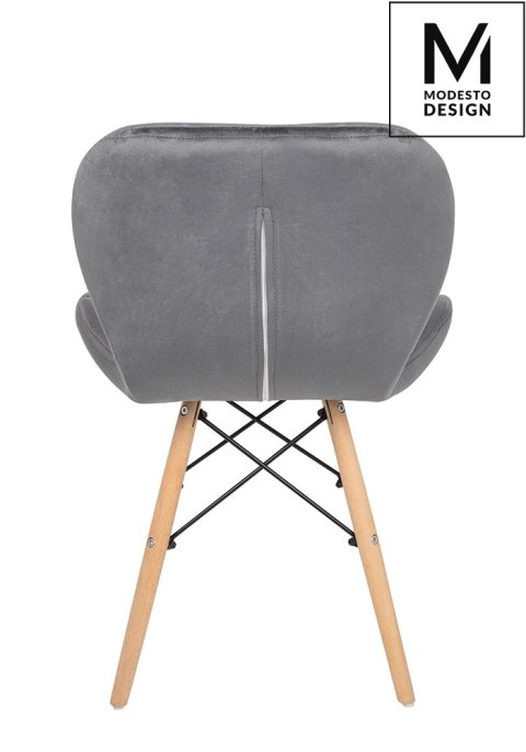 Modesto Design MODESTO krzesło KLIPP VELVET ciemny szary Modesto Design MODESTO krzesło KLIPP VELVET ciemny szary