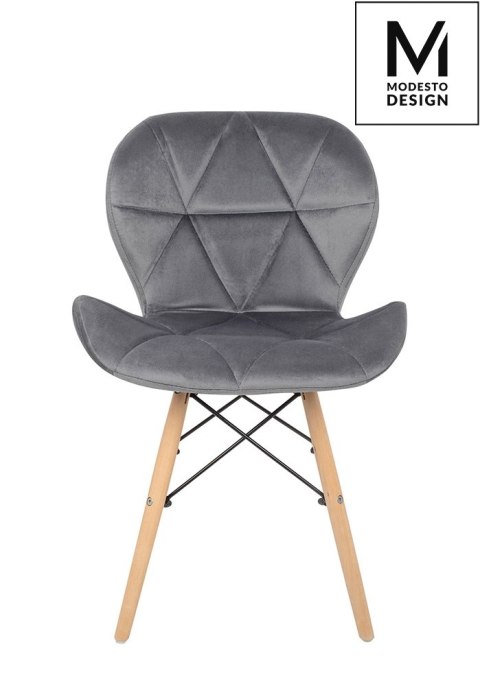 Modesto Design MODESTO krzesło KLIPP VELVET ciemny szary Modesto Design MODESTO krzesło KLIPP VELVET ciemny szary