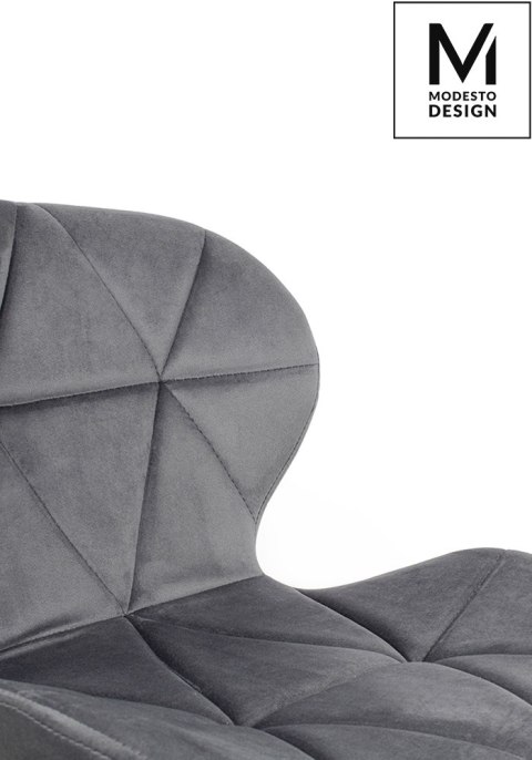 Modesto Design MODESTO krzesło KLIPP VELVET ciemny szary Modesto Design MODESTO krzesło KLIPP VELVET ciemny szary