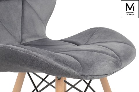 Modesto Design MODESTO krzesło KLIPP VELVET ciemny szary Modesto Design MODESTO krzesło KLIPP VELVET ciemny szary
