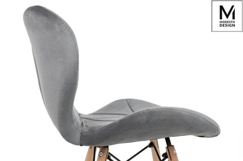 Modesto Design MODESTO krzesło KLIPP VELVET ciemny szary Modesto Design MODESTO krzesło KLIPP VELVET ciemny szary