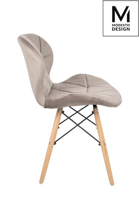 Modesto Design MODESTO krzesło KLIPP VELVET khaki Modesto Design MODESTO krzesło KLIPP VELVET khaki