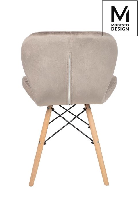 Modesto Design MODESTO krzesło KLIPP VELVET khaki Modesto Design MODESTO krzesło KLIPP VELVET khaki