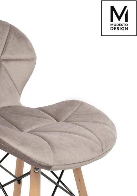 Modesto Design MODESTO krzesło KLIPP VELVET khaki Modesto Design MODESTO krzesło KLIPP VELVET khaki
