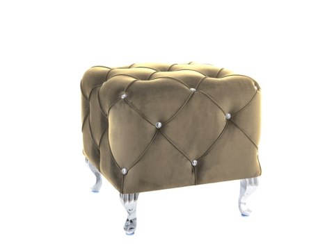 PUF HESTIA K VELVET BEŻOWY BLUVEL 28/ SREBRNY PUF HESTIA K VELVET BEŻOWY BLUVEL 28/ SREBRNY