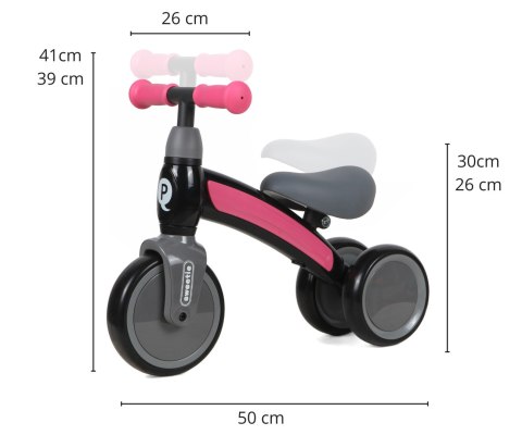 Qplay Qplay Pojazd Jeździk Sweetie Pink - różowy rowerek trójkołowy - regulowana kierownica i siodełko - miękkie opony 12 m+ Qplay Qplay Pojazd Jeździk Sweetie Pink - różowy rowerek trójkołowy - regulowana kierownica i siodełko - miękkie opony 12 m+
