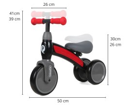 Qplay Qplay Jeździk Pojazd Sweetie Red - czerwony rowerek trójkołowy - regulowana kierownica i siodełko - miękkie opony 12 m+