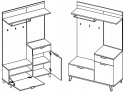 SIGNAL PRZEDPOKÓJ ZESTAW P-009 DĄB ARTISAN / BIAŁY MAT - lustro, wieszaki, półka, szafki - garderoba do przepokoju