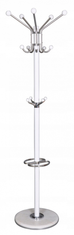 SIGNAL WIESZAK PODŁOGOWY STOJĄCY CR39 BIAŁY / CHROM, DREWNO METAL