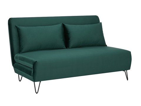 SOFA KANAPA ROZKŁADANA Z FUNKCJĄ SPANIA ZENIA SIGNAL TKANINA VELVET ZIELONY TAP.189/ METAL CZARNY