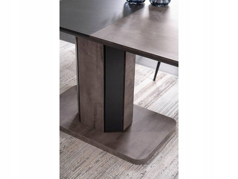 SIGNAL STÓŁ do jadalni HEXON SZARY EFEKT BETONU / GRAFIT 120(160)X80 -prostokątny rozkładany stół do salonu, płyta laminowana SIGNAL STÓŁ do jadalni HEXON SZARY EFEKT BETONU / GRAFIT 120(160)X80 -prostokątny rozkładany stół do salonu, płyta laminowana