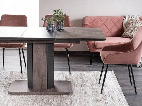 SIGNAL STÓŁ do jadalni HEXON SZARY EFEKT BETONU / GRAFIT 120(160)X80 -prostokątny rozkładany stół do salonu, płyta laminowana SIGNAL STÓŁ do jadalni HEXON SZARY EFEKT BETONU / GRAFIT 120(160)X80 -prostokątny rozkładany stół do salonu, płyta laminowana