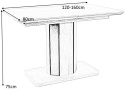 SIGNAL STÓŁ do jadalni HEXON SZARY EFEKT BETONU / GRAFIT 120(160)X80 -prostokątny rozkładany stół do salonu, płyta laminowana