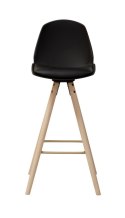 ACTONA Stołek barowy Oslo czarny wood - hoker tapicerowany - poduszka z ekoskóry - nogi drewniane ACTONA Stołek barowy Oslo czarny wood - hoker tapicerowany - poduszka z ekoskóry - nogi drewniane