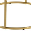 ACTONA Stolik okrągły Bolton śr.50 cm marmur/ złoty - szklany blat imitacja marmuru - złoty metalowy stelaż - stolik kawowy ACTONA Stolik okrągły Bolton śr.50 cm marmur/ złoty - szklany blat imitacja marmuru - złoty metalowy stelaż - stolik kawowy