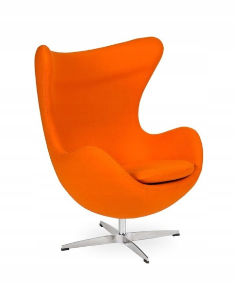 King Home Fotel EGG CLASSIC obrotowy z funkcją bujania, marchewkowy.38 - wełna kaszmirowa, podstawa aluminiowa King Home Fotel EGG CLASSIC obrotowy z funkcją bujania, marchewkowy.38 - wełna kaszmirowa, podstawa aluminiowa