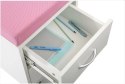 Fun Desk szafka kontener podnóżek pufa SS15W Pink dla dziecka Róż Biały