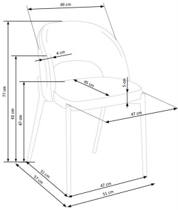 Halmar K373 krzesło popielaty materiał: tkanina / stal malowana proszkowo