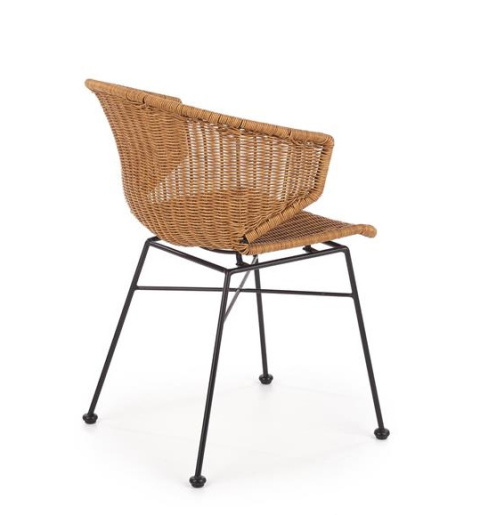 Halmar K407 krzesło naturalny / czarny materiał: rattan syntetyczny / stal malowana Halmar K407 krzesło naturalny / czarny materiał: rattan syntetyczny / stal malowana
