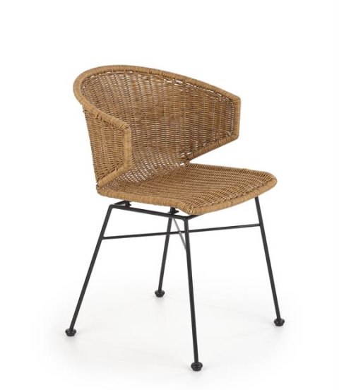 Halmar K407 krzesło naturalny / czarny materiał: rattan syntetyczny / stal malowana Halmar K407 krzesło naturalny / czarny materiał: rattan syntetyczny / stal malowana
